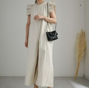 Storets Milan Ruffle Wing sleeve Linen blend Crop wide leg Jumpsuit M NWT